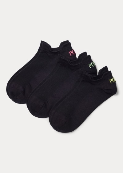 Calcetines Polo Ralph Lauren Mujer Negros - Microfiber Sport 3-Pack - MBVLQ3256